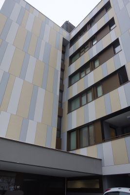 Eternit-Fassade am Alterszentrum Aaheim, Detail